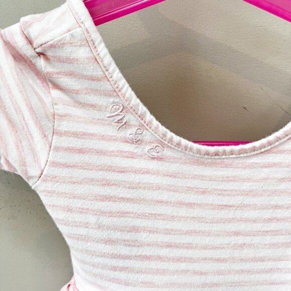 Mila & Emma Pink and White Striped Scoop Neck Puffed Skirt Dress- Size 18m - Picture 2 of 5